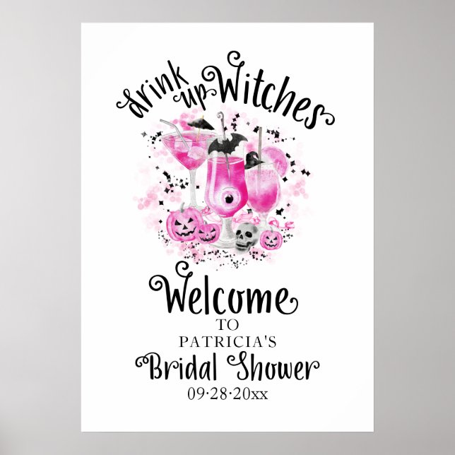 Affiche Pancarte de bienvenue pour la douche de la mariée  (Devant)