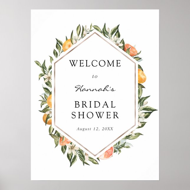 Affiche Pancarte de bienvenue pour la douche de mariage Ma (Devant)