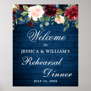 Affiche Pancarte de bienvenue pour le dîner de répétition 