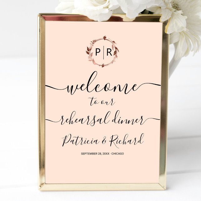 Affiche Pancarte de bienvenue pour le dîner de répétition  (Créateur téléchargé)