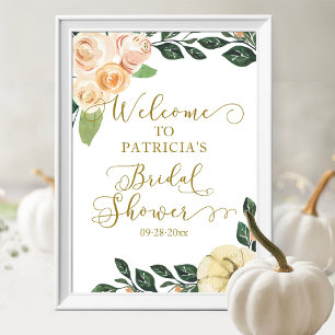 Affiche Pancarte de bienvenue pour mariage automnal avec c