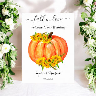 Affiche Pancarte de bienvenue pour mariage d'automne affic