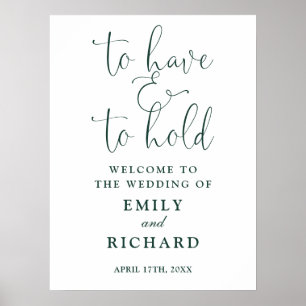 Affiche Pancarte de bienvenue pour un mariage de noces d'é