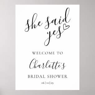 Affiche Pancarte de Bienvenue pour une Baby Shower "Elle a