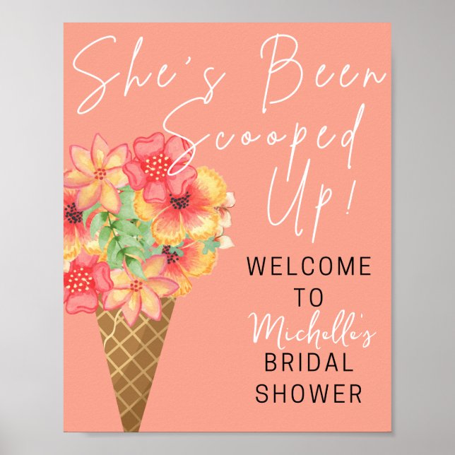 Affiche Pancarte de bienvenue pour une baby shower Scooped (Devant)