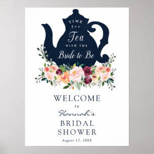 Affiche Pancarte de bienvenue pour une Baby Shower Tea Tim