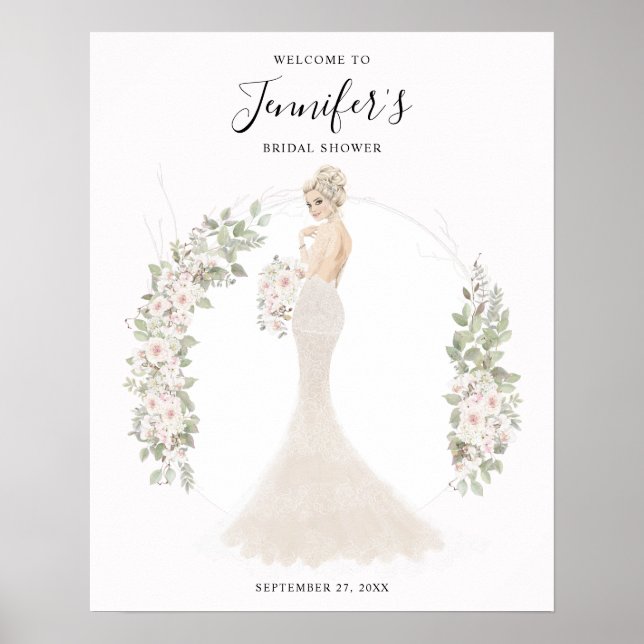 Affiche Pancarte de bienvenue pour une fête prénuptiale de (Devant)