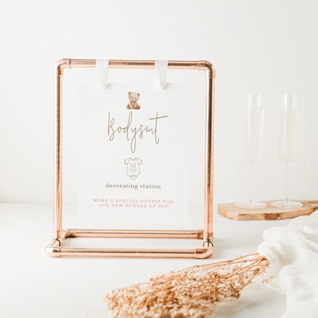 Affiche Pancarte de body bébé décor ours en peluche (Créateur téléchargé)