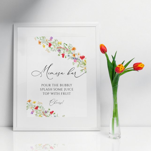 Affiche Pancarte de boisson au bar de la mimosa de fleur s (Créateur téléchargé)