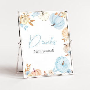 Affiche Pancarte de boisson automnale citrouille peu bleue