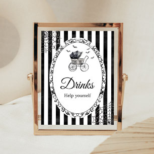 Affiche Pancarte de boissons Halloween pour poussette goth