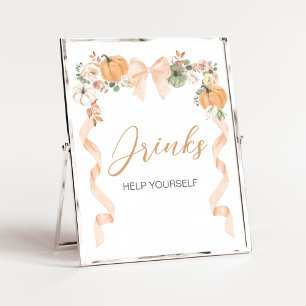 Affiche Pancarte de boissons pour la baby shower Citrouill