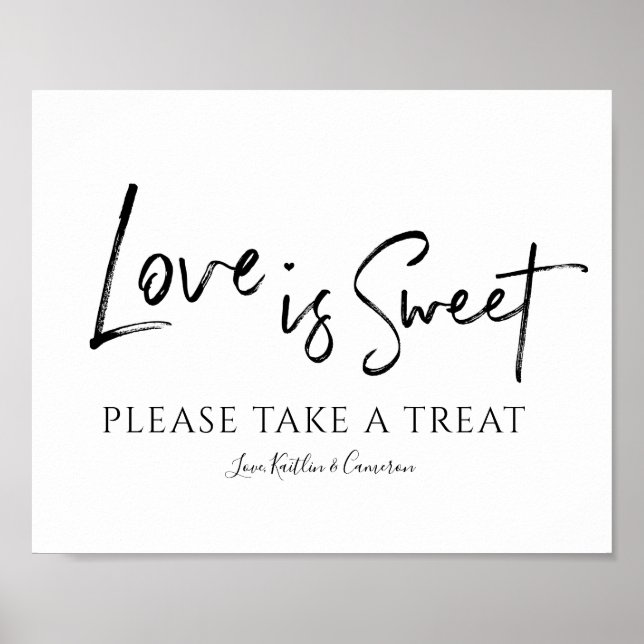 Affiche Pancarte de buffet de bonbons de mariage "L'amour  (Devant)