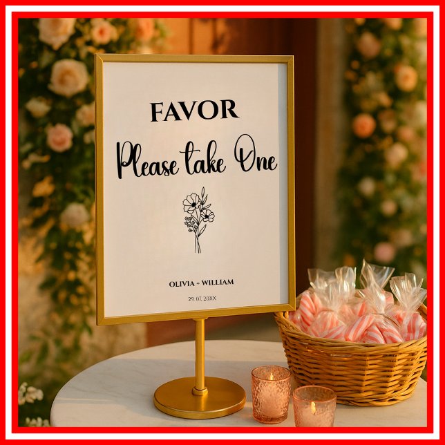 Affiche Pancarte de cadeau de mariage noir, prenez-en un (Créateur téléchargé)