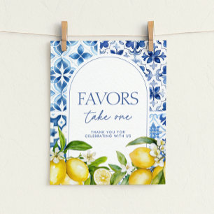 Affiche Pancarte de cadeaux de baby shower pour citron de