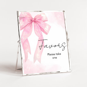 Affiche Pancarte de cadeaux de douche Bébé arc rose
