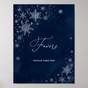 Affiche Pancarte de cadeaux de douche de mariée Flocons de