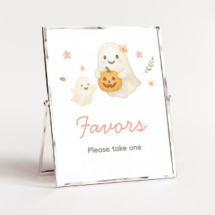 Affiche Pancarte de cadeaux de fête d'Halloween Little Boo