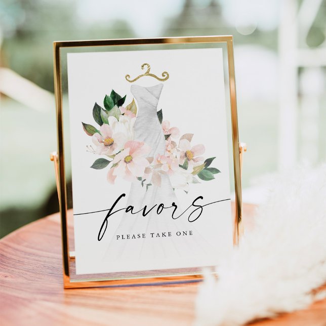 Affiche Pancarte de cadeaux de fête prénuptiale florale ro (Créateur téléchargé)