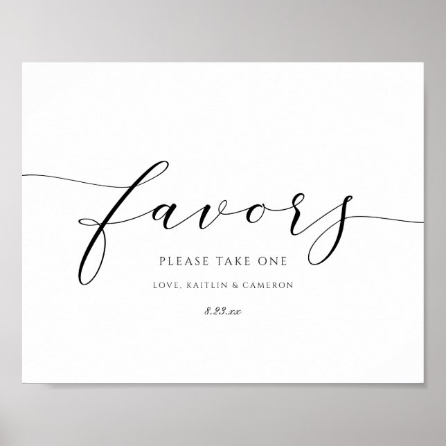 Affiche Pancarte de cadeaux de mariage Écriture élégante d (Devant)