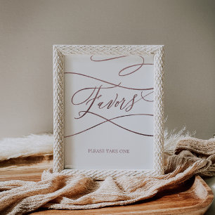 Affiche Pancarte de cadeaux de mariage en calligraphie or