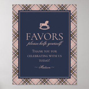 Affiche Pancarte de cadeaux en forme de cheval à bascule à