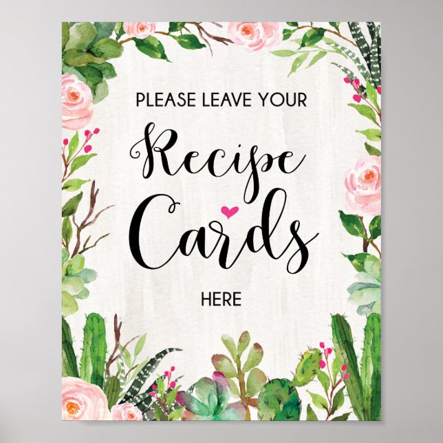Affiche Pancarte de carte de recette Décor de mariage de c (Devant)
