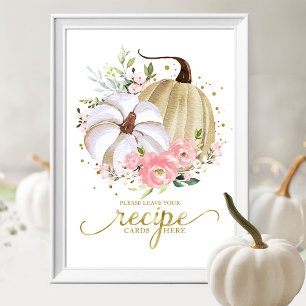 Affiche Pancarte de Cartes de Recettes pour Baby Shower Au