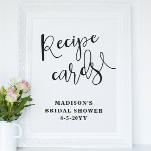Affiche Pancarte de cartes de recettes pour la douche de m