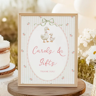 Affiche Pancarte de cartes et cadeaux de fête prénatale po