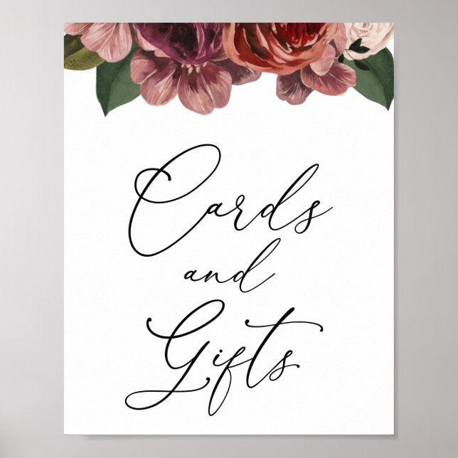 Affiche Pancarte de cartes et cadeaux de fleurs de Bourgog (Devant)