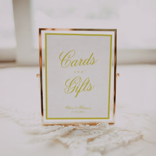 Affiche Pancarte de cartes et cadeaux élégants de mariage