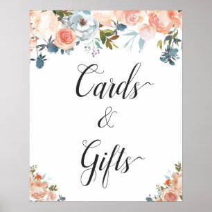 Affiche Pancarte de cartes et cadeaux floraux de pêche