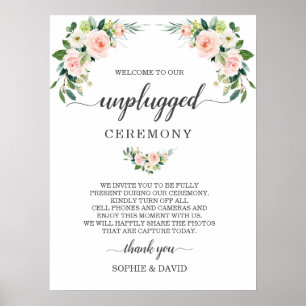 Affiche Pancarte de cérémonie de mariage chic blush cream