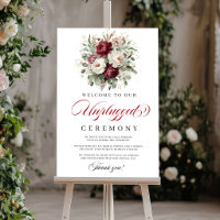 Pancarte de cérémonie débranchée Burgundy Blush Mo