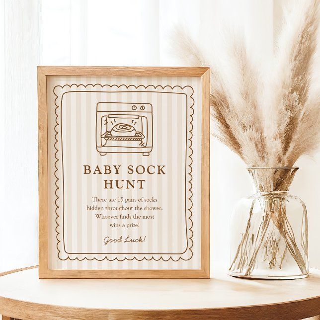 Affiche Pancarte de chasse aux chaussettes de bébé avec un (Créateur téléchargé)