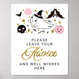 Affiche Pancarte de conseils pour Baby Shower Fille Fantôm