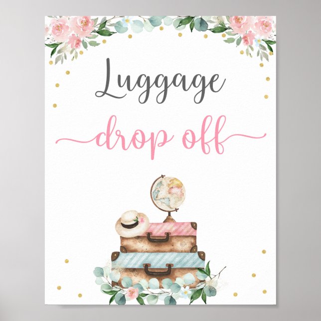 Affiche Pancarte de dépose des bagages de fête prénuptiale (Devant)