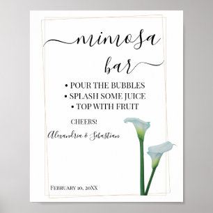 Affiche Pancarte de douche de mariée pour bar à mimosa ave
