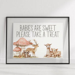 Affiche Pancarte de faveur de Baby Shower d'animaux de la