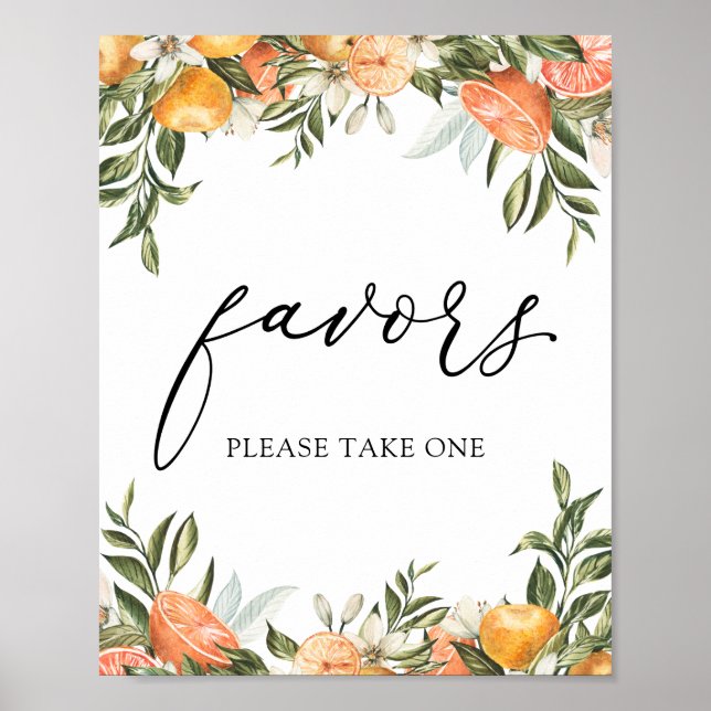 Affiche Pancarte de faveurs Petite Douce Clémentines et Ve (Devant)