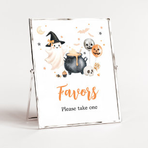 Affiche Pancarte de Favors Little Boo Fantôme Orange