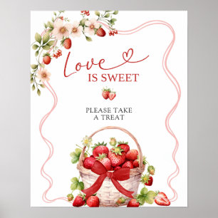 Affiche Pancarte de fête Coquette Berry In Love Love is Sw