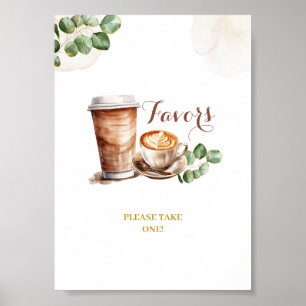 Affiche Pancarte de fête de Faveurs de Café Amour en prépa