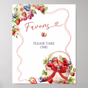 Affiche Pancarte de fête de mariage Coquette Berry In Love