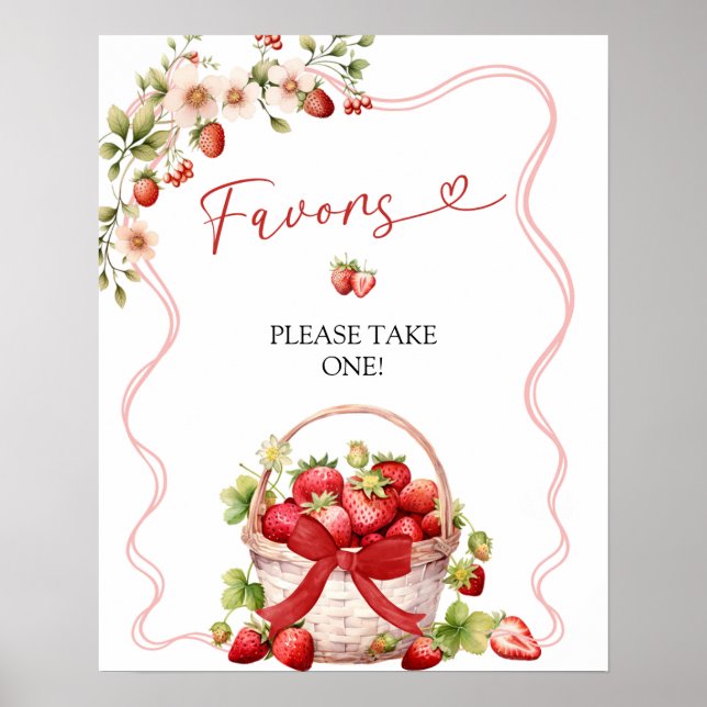 Affiche Pancarte de fête de mariage Coquette Berry In Love (Devant)
