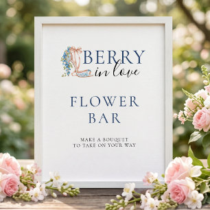 Affiche Pancarte de Fête de Mariage Fleur de Baie de Myrti