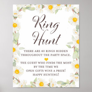 Affiche Pancarte de Fête de Mariage Thème Daisy de Printem