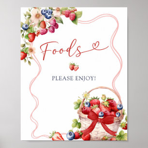 Affiche Pancarte de fête de nourriture Coquette Berry In L