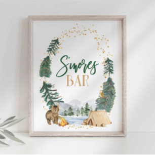 Affiche Pancarte de fête pour le bar à S'mores